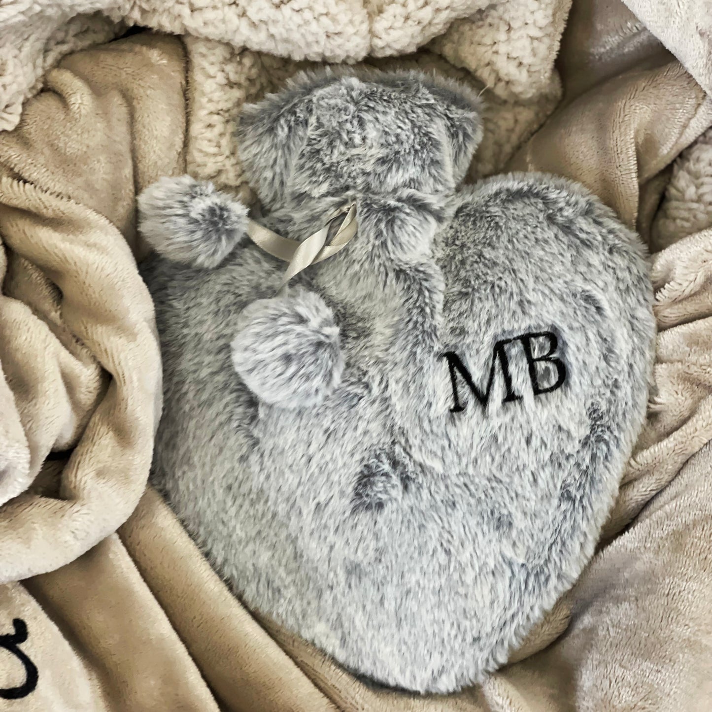 Love Heart Monogrammed Hot Water Bottle