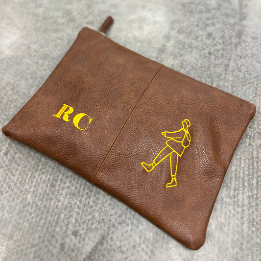 Embroidered Monogram Travel Pouch