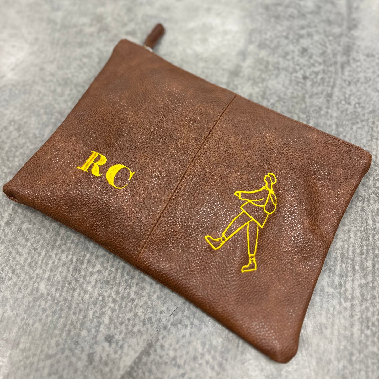 Embroidered Monogram Travel Pouch