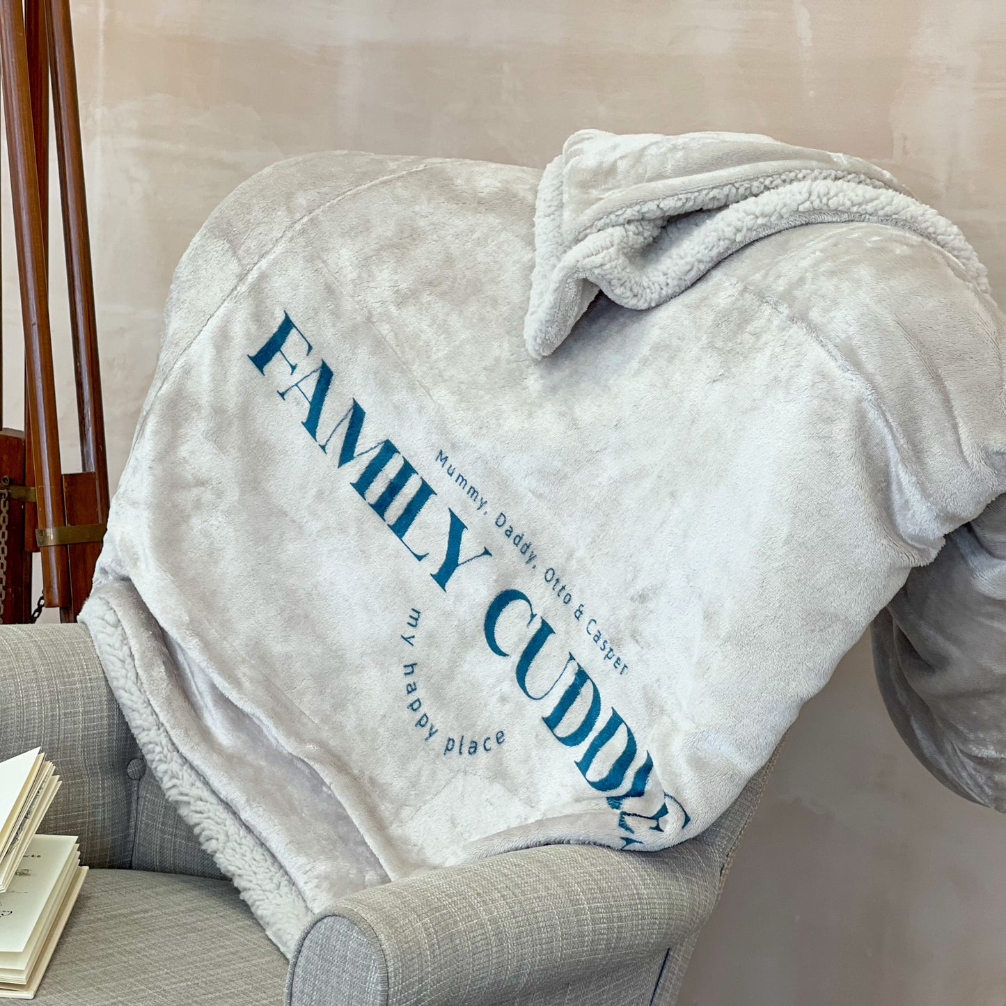 Happy Place Is Family Cuddles Personalised Blanket