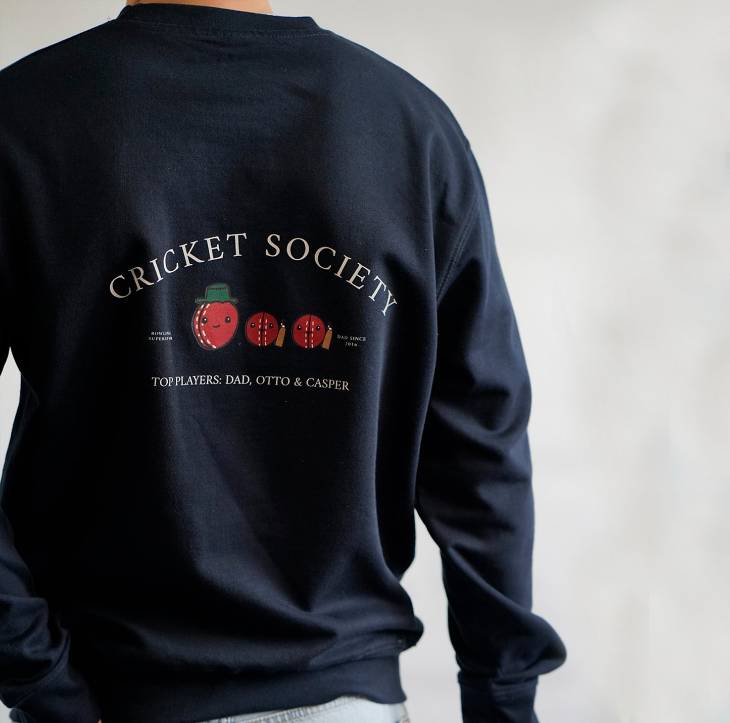 Personalised Daddy And Me Cricket Sweatshirt