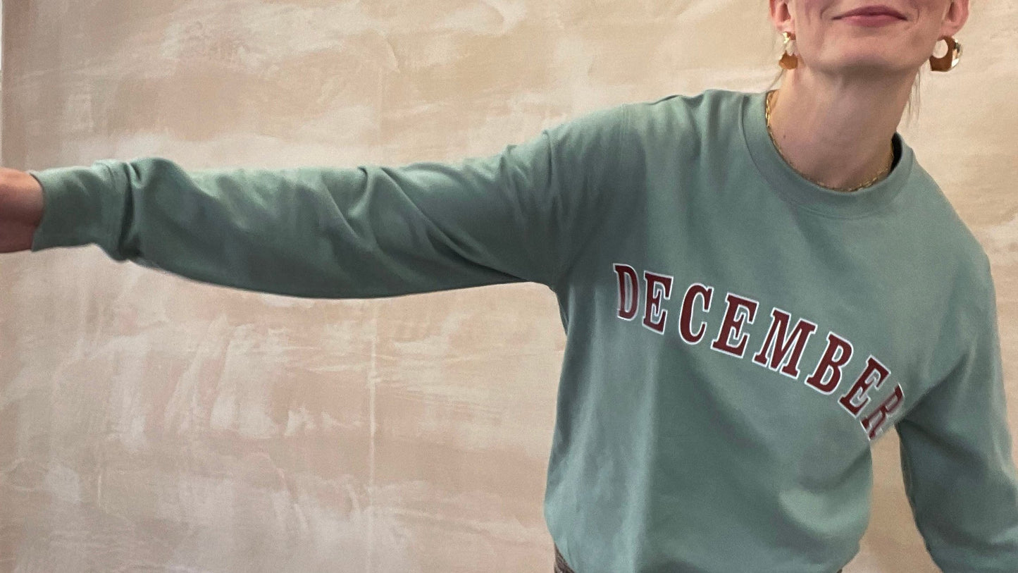 December Printed Varsity Sweatshirt