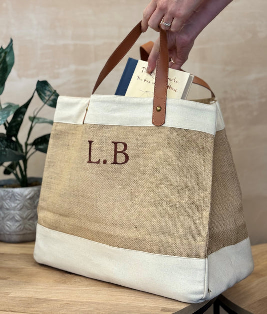 Personalised Natural Jute Tote Bag