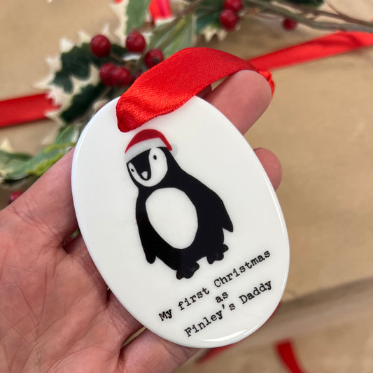 First Christmas as New Parents Penguin Decoration
