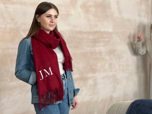 Burgundy Extra Large Lambswool Scarf