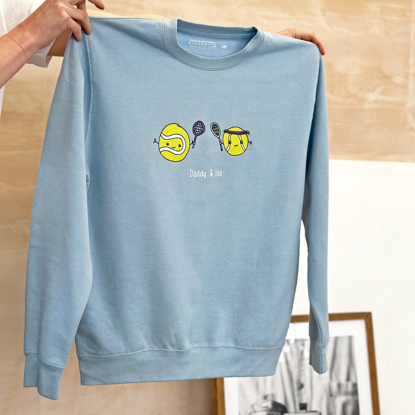 Personalised Daddy And Me Tennis Lover Sweatshirt