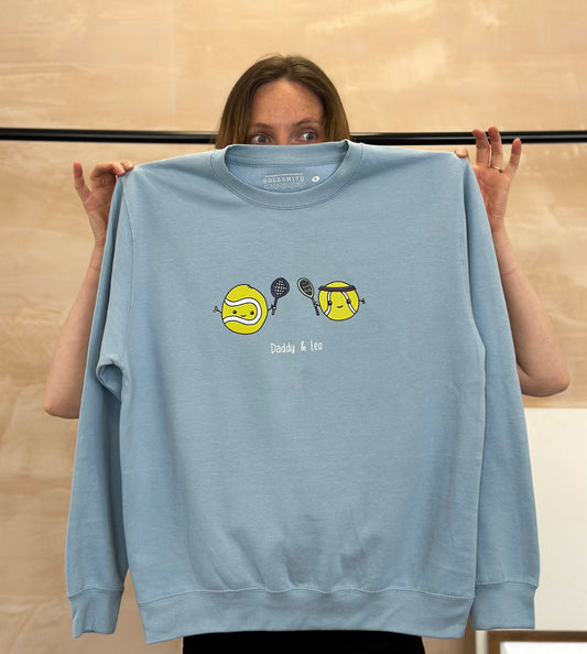 Personalised Daddy And Me Tennis Lover Sweatshirt