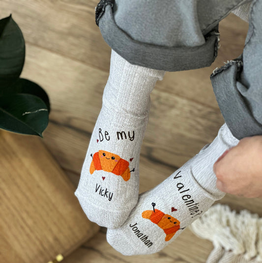 Valentine's Day Croissant Snug Socks