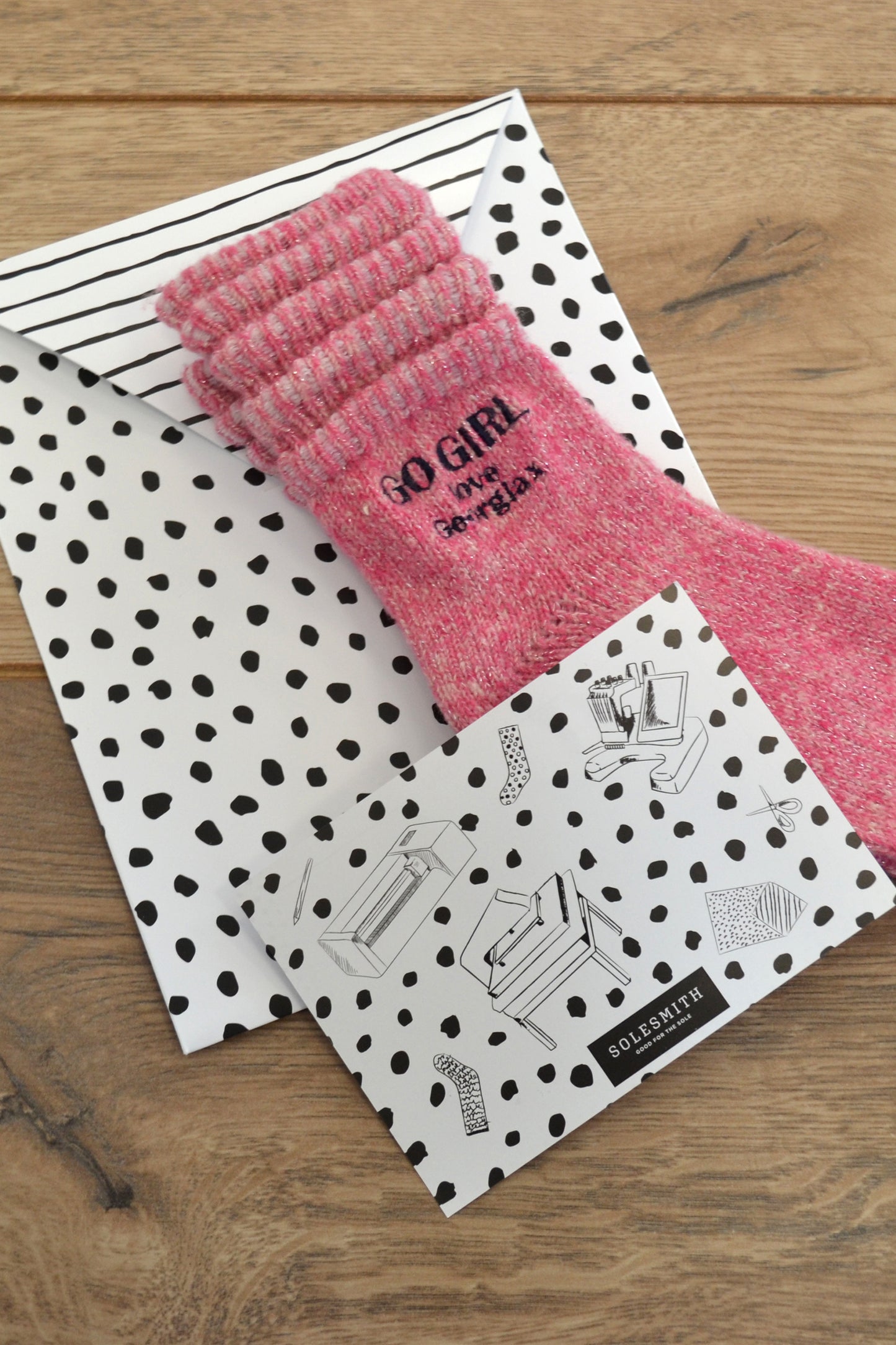 Personalised Go Girl Ribbed Bed Socks