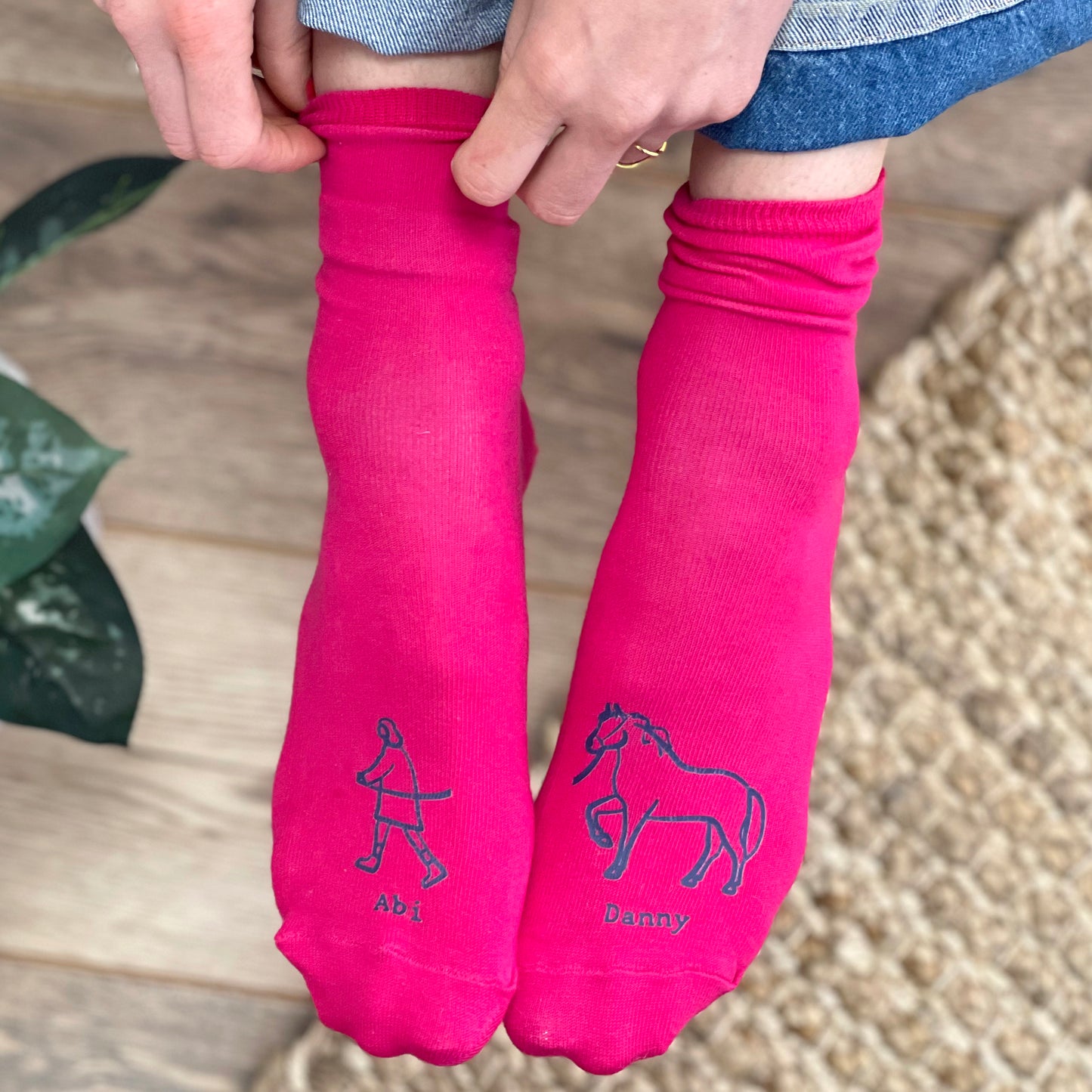 Horse And Owner Personalised Socks