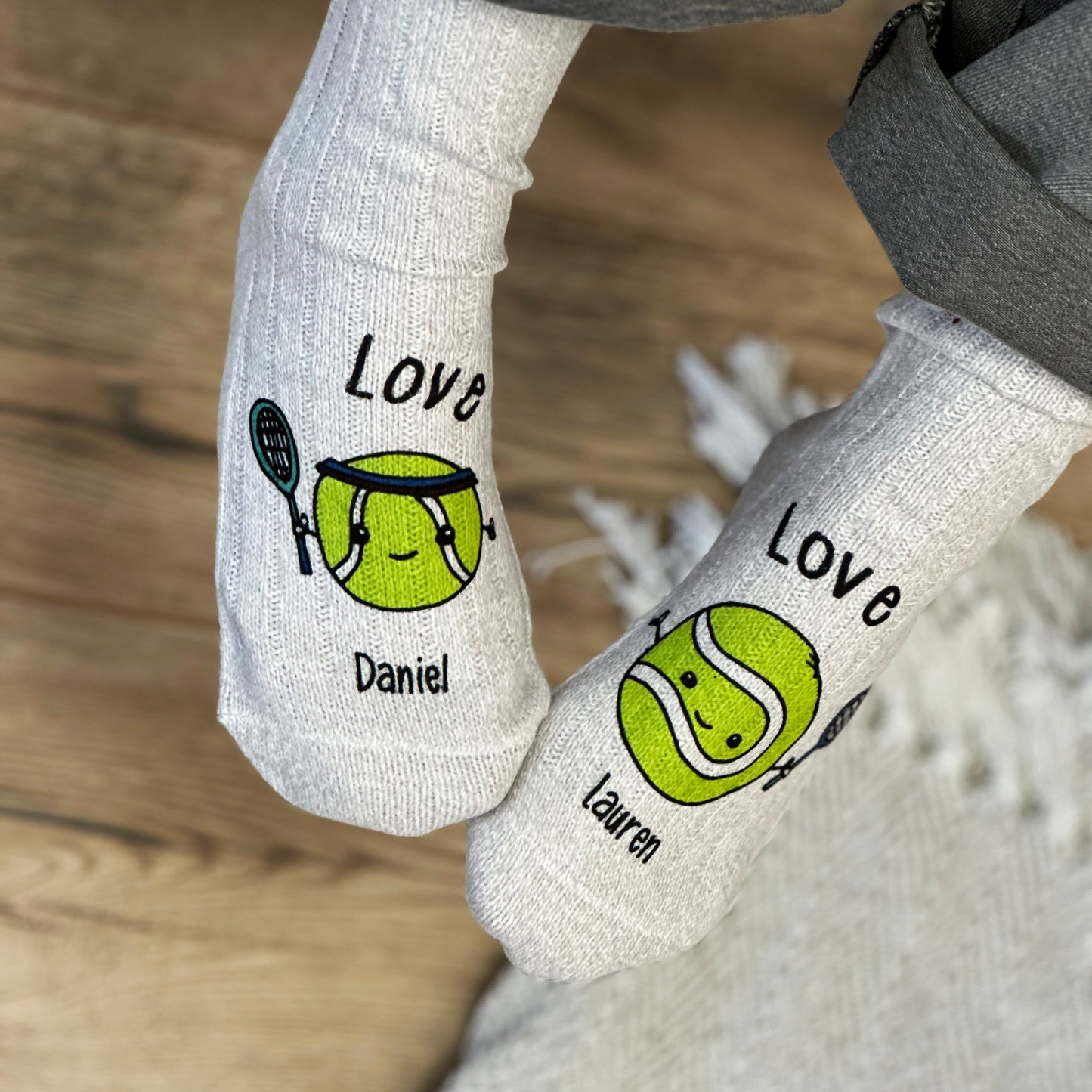 Love Personalised Tennis Snug Socks