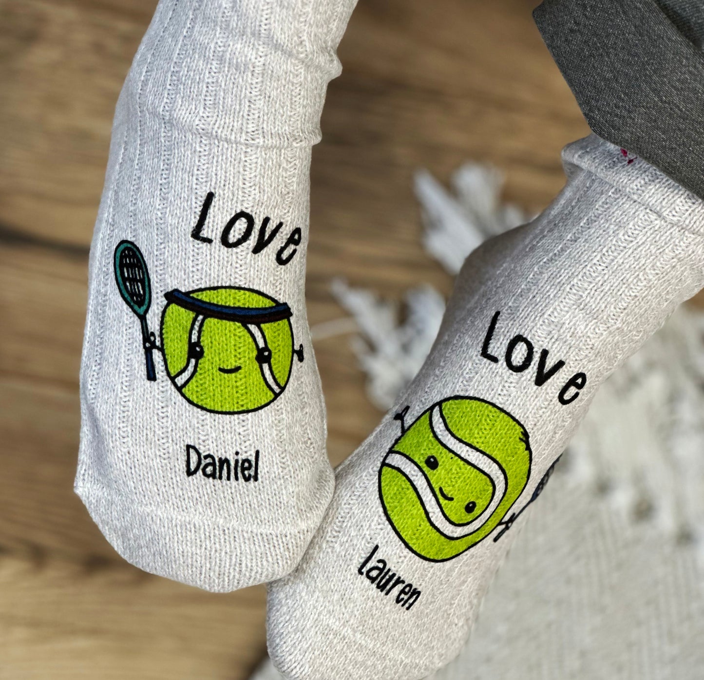 Love Personalised Tennis Snug Socks