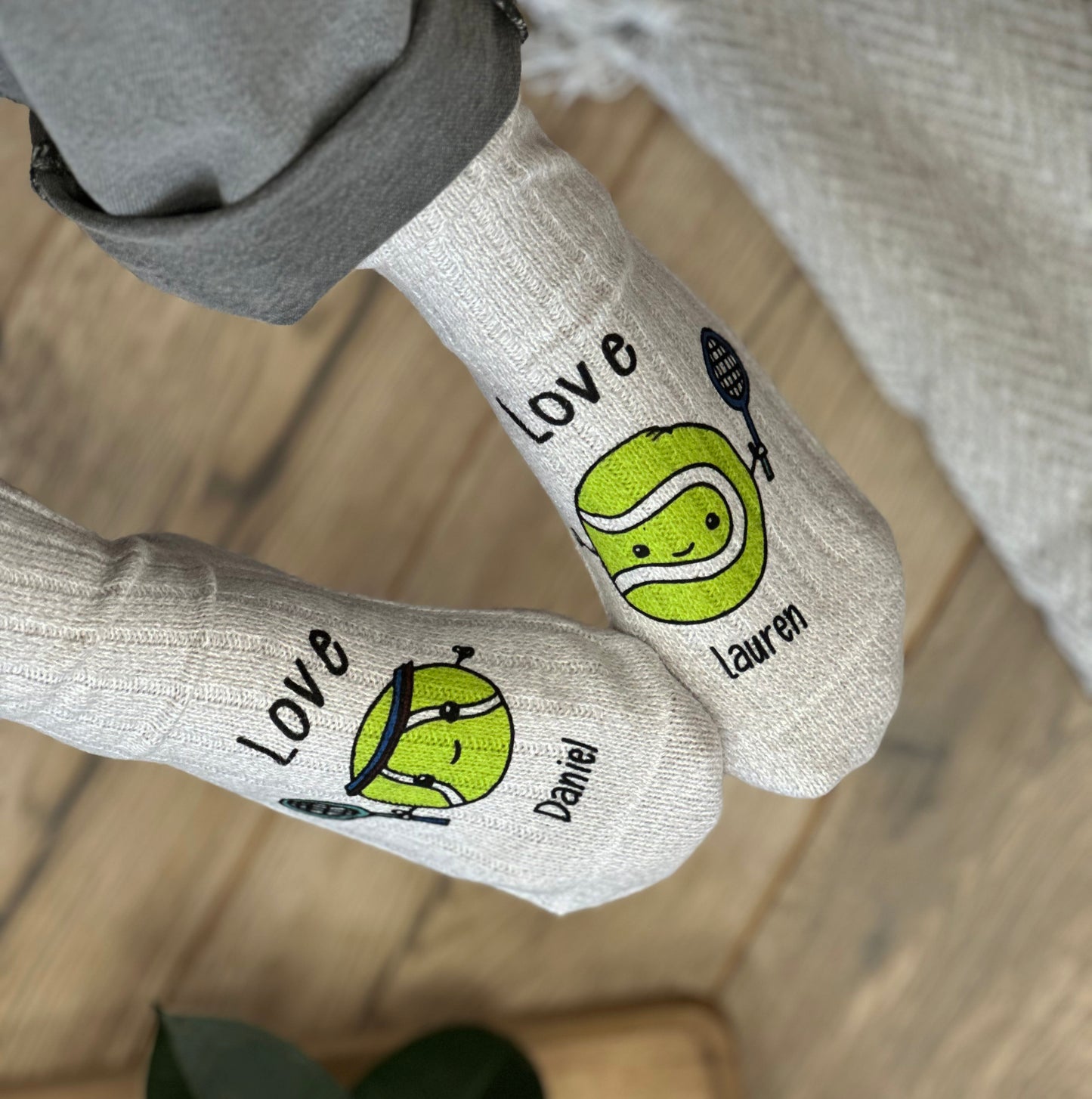 Love Personalised Tennis Snug Socks