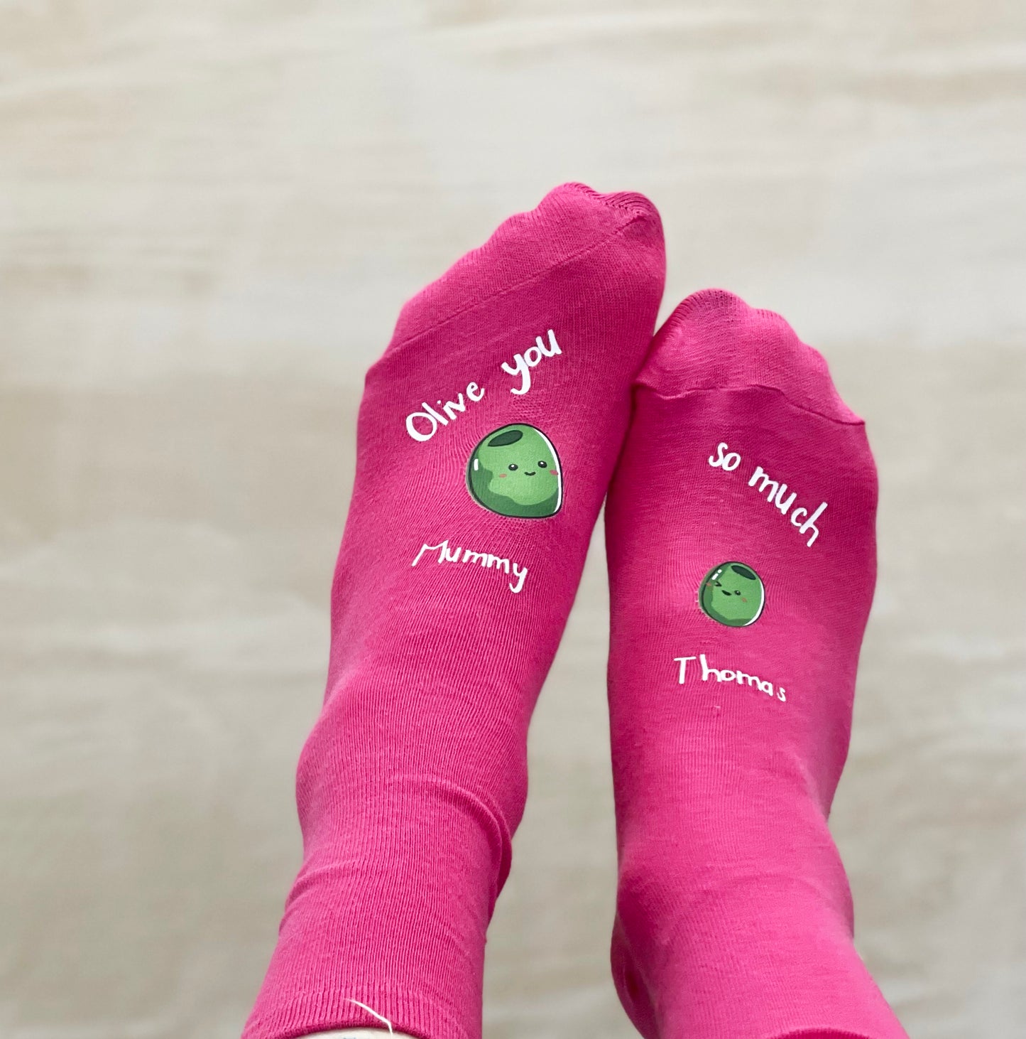 Mummy And Me Olive Personalised Socks