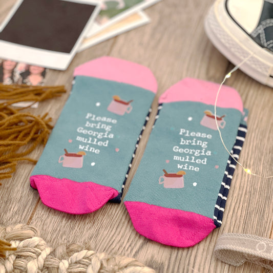 Personalised Bring Mulled Wine Socks