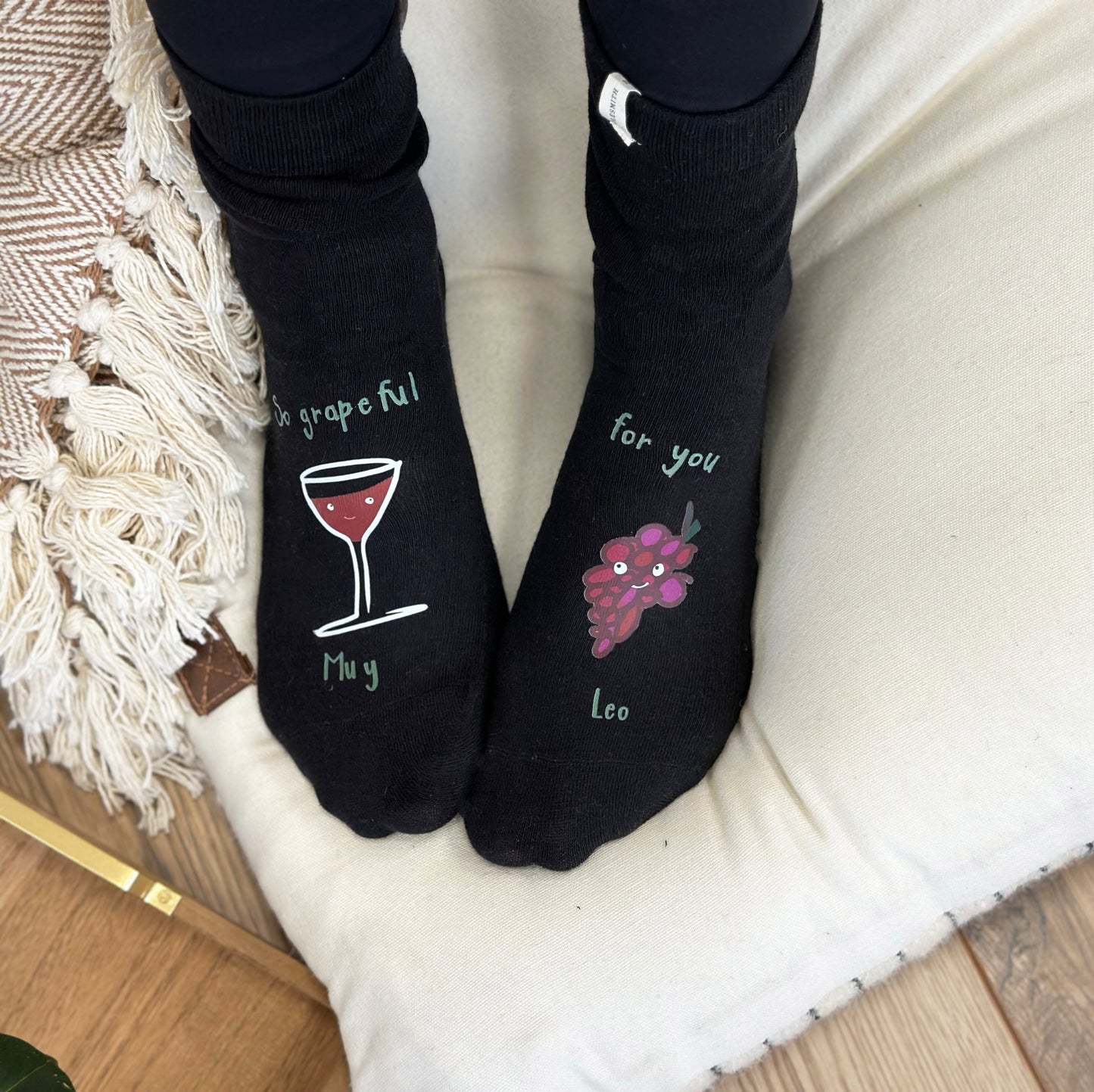 So Grapeful For You Valentine's Wine Socks