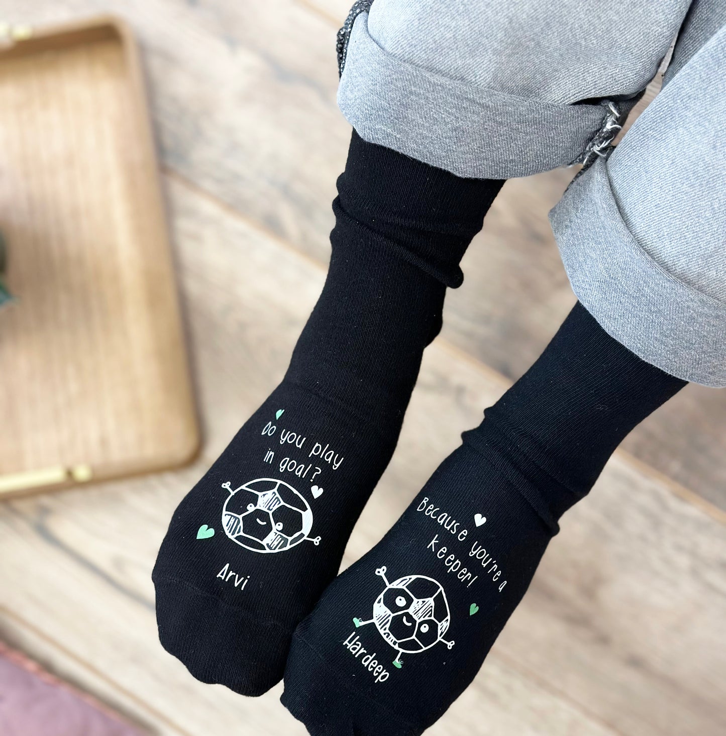 Personalised You're A Keeper Football Valentine's Socks