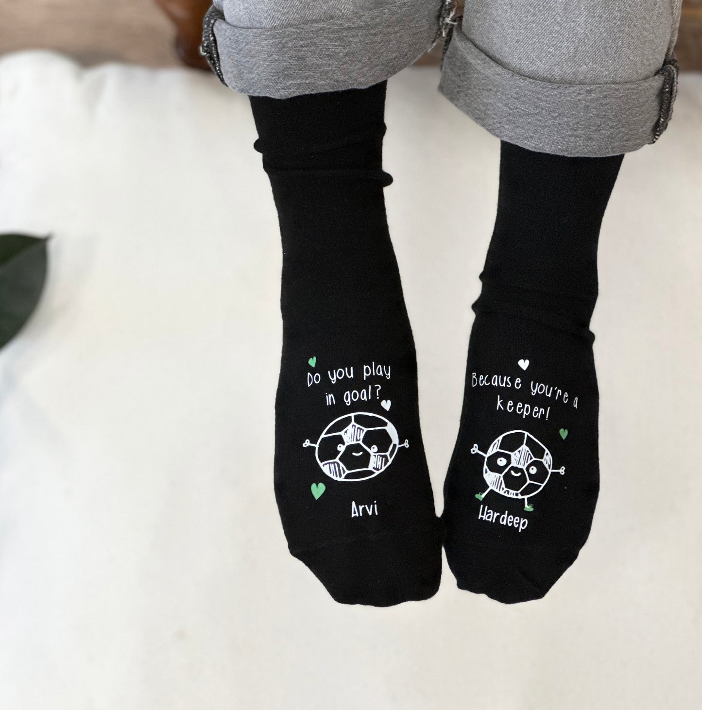 Personalised You're A Keeper Football Valentine's Socks