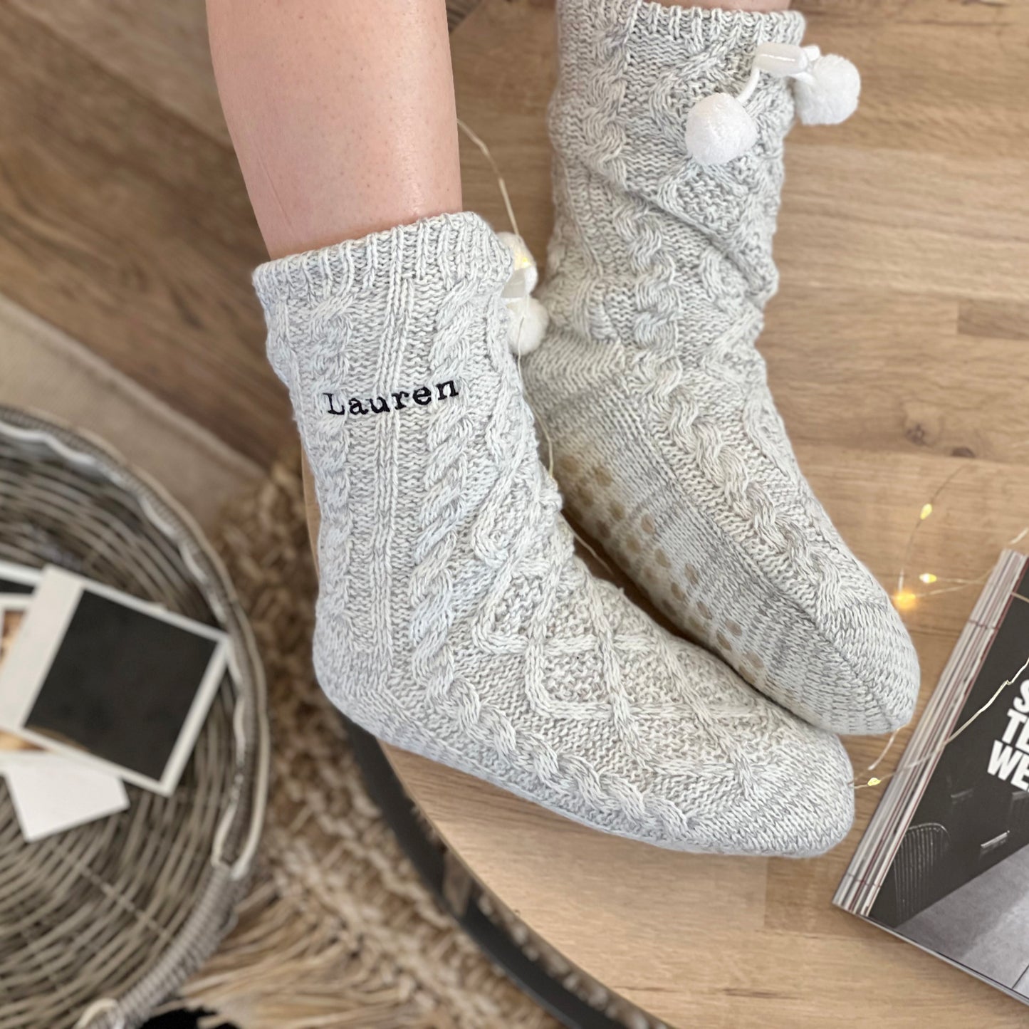 Typewriter Style Personalised Slippers