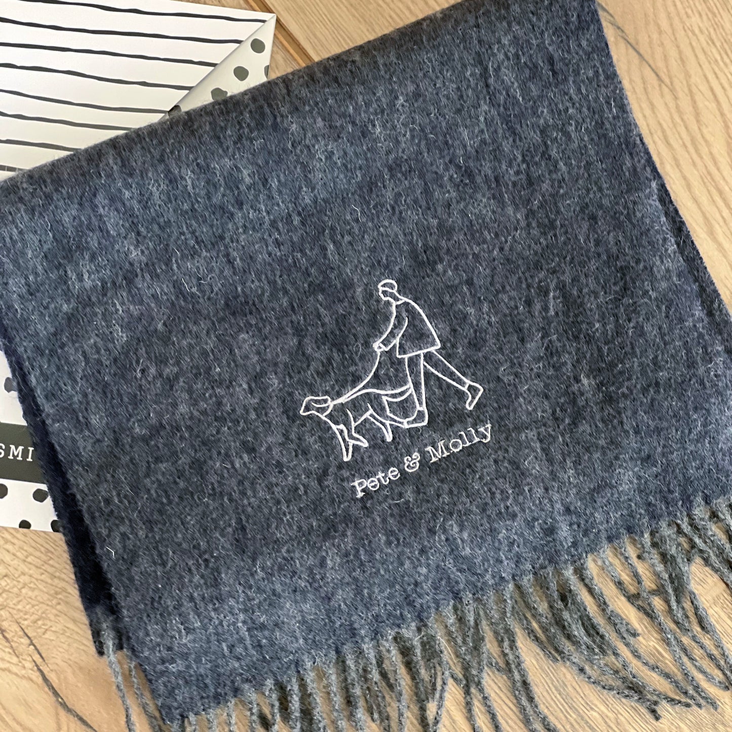 Dog and Owner Embroidered Scarf