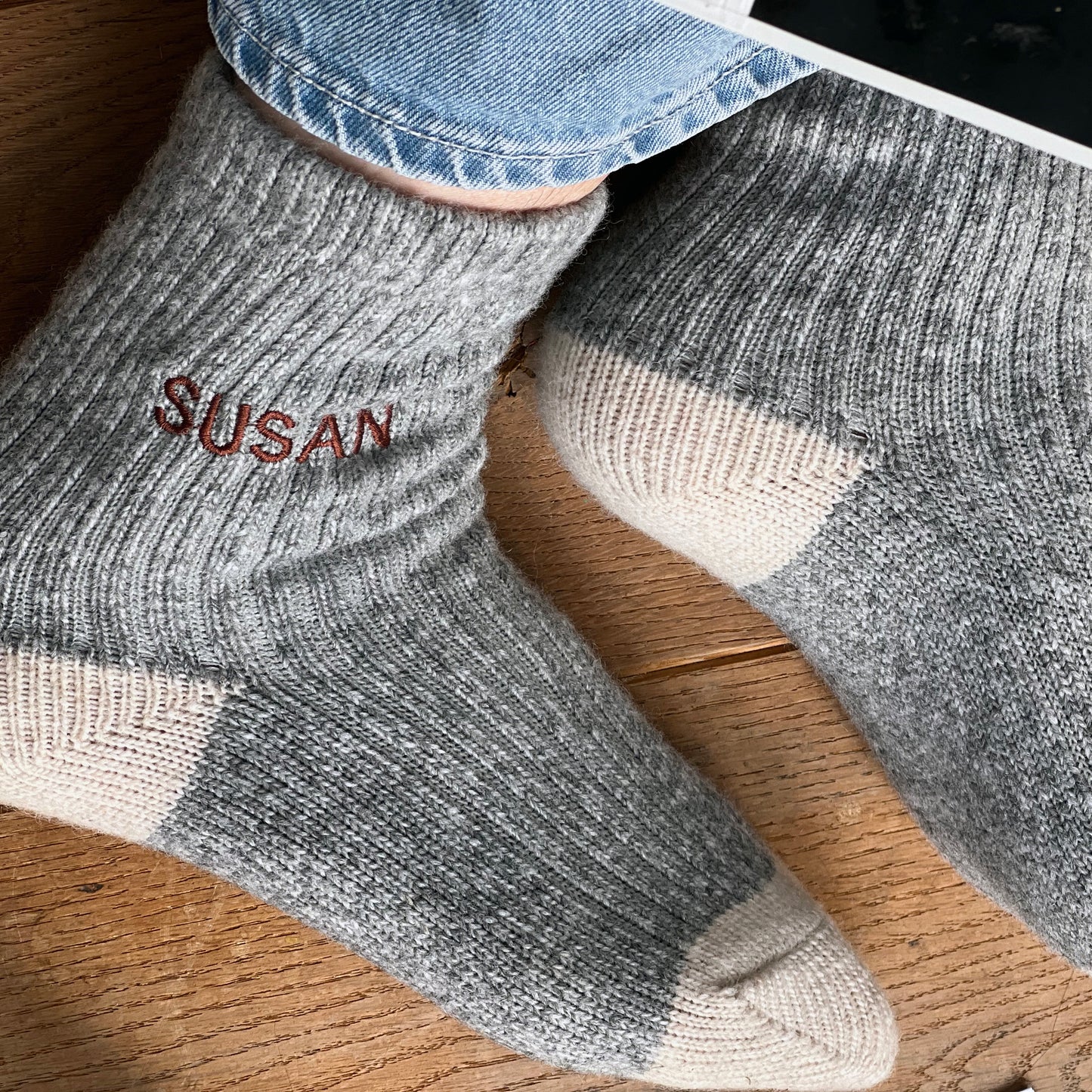 Embroidered Women's Boot Socks