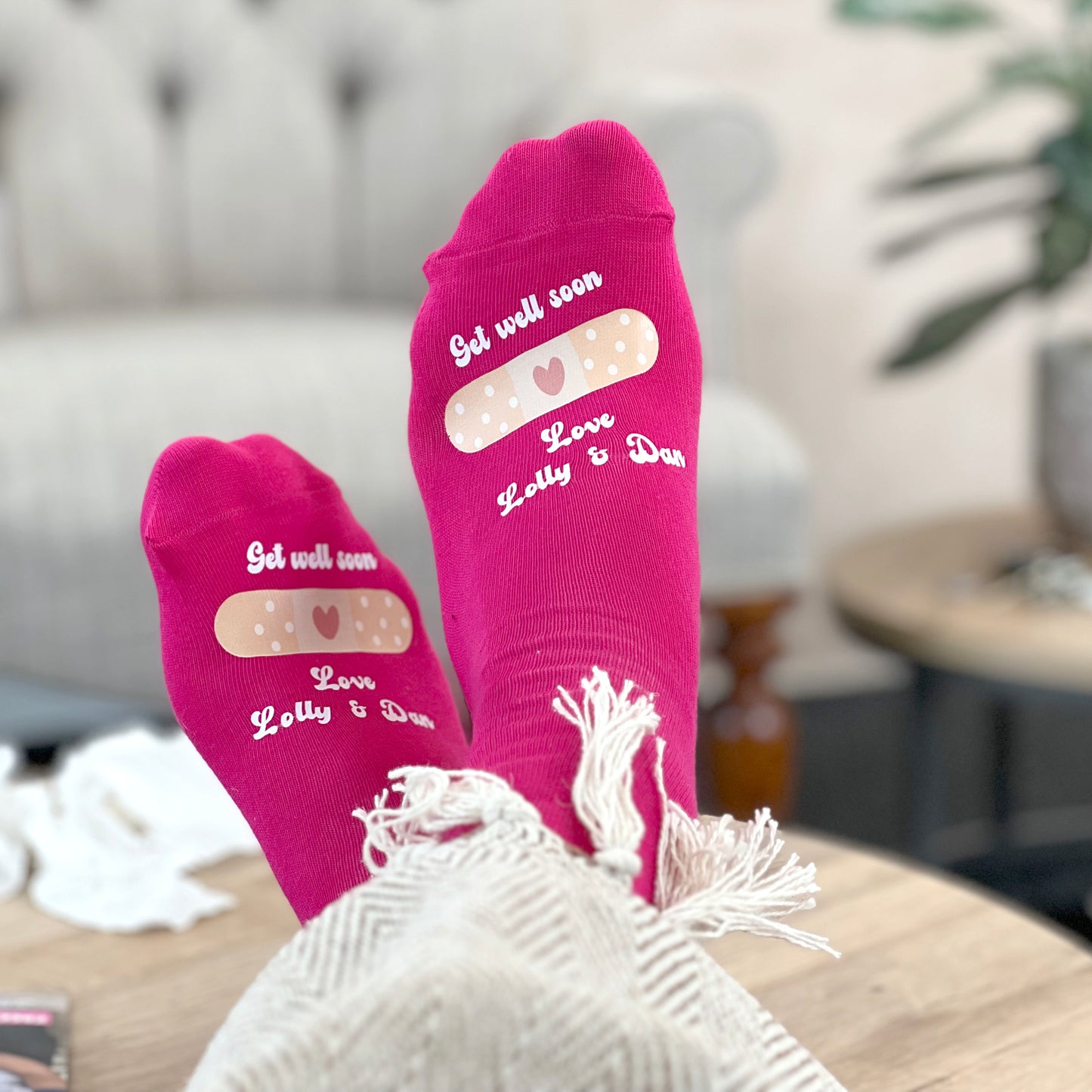 Personalised Get Well Soon Cosy Sock Gift