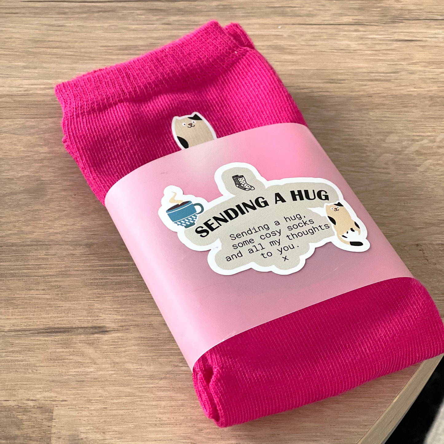 Thinking Of You Wrapped Pink Cotton Gift Socks