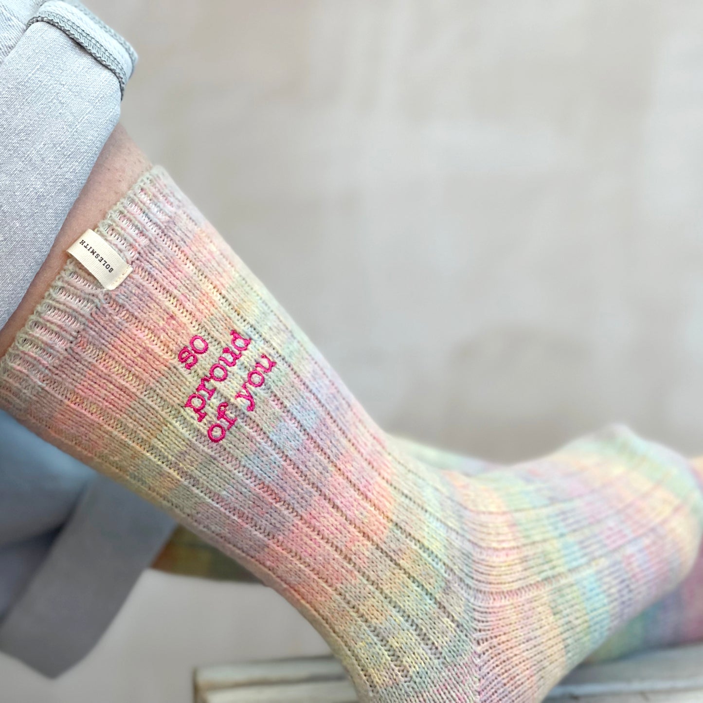 Cancer Care Slogan Socks, gift for friend with cancer, chemo socks