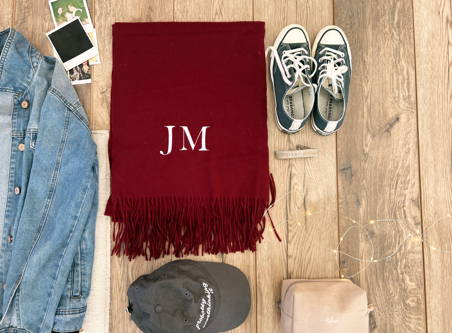 Burgundy Extra Large Lambswool Scarf
