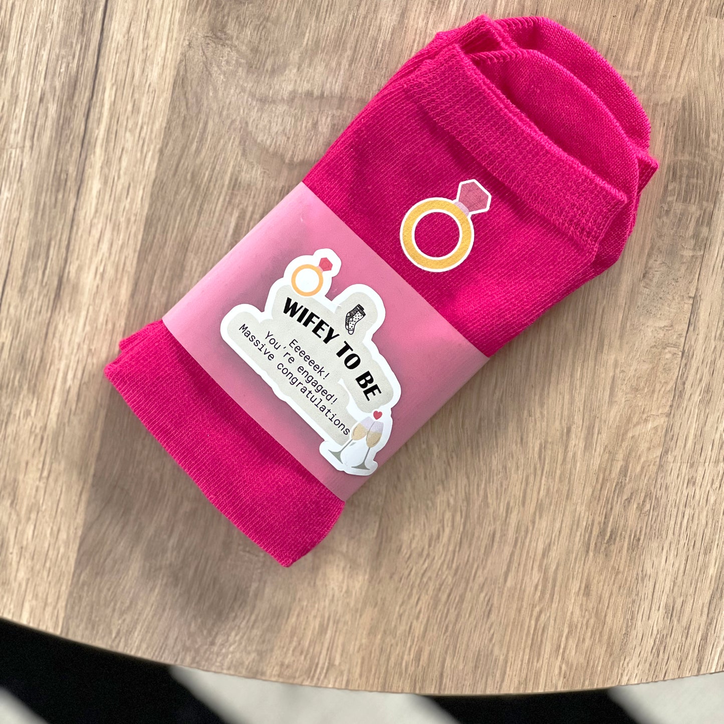 Wrapped Wifey To Be Engagement Gift Socks