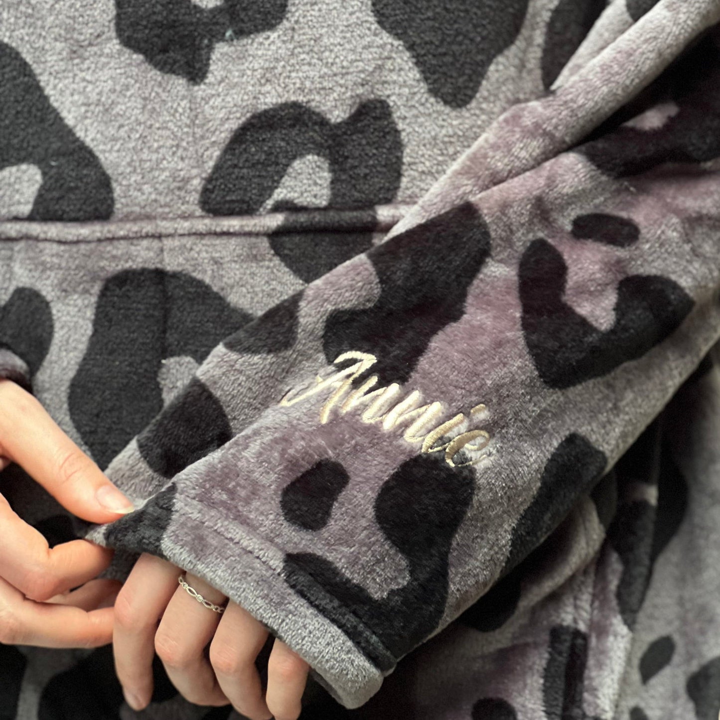 Personalised Leopard Print Blanket Hoodie