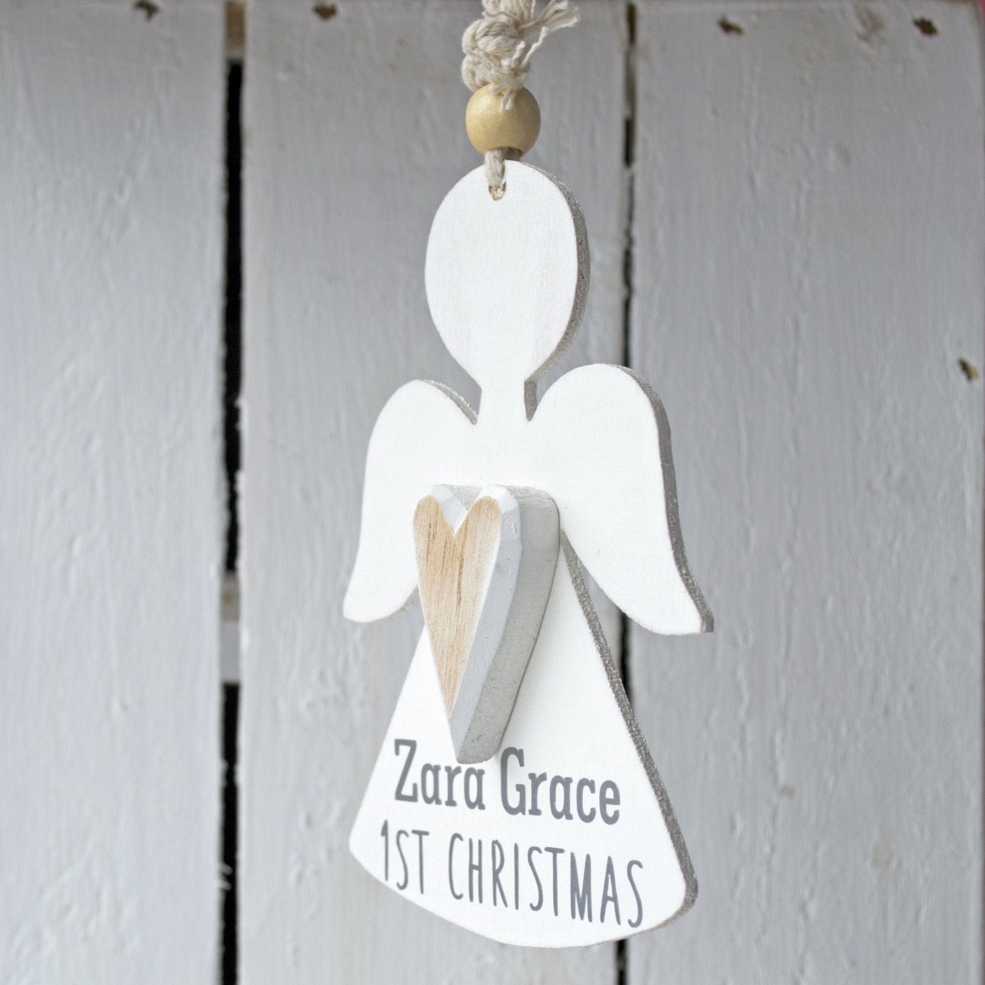 Personalised First Christmas Angel Decoration., Bauble, - ALPHS