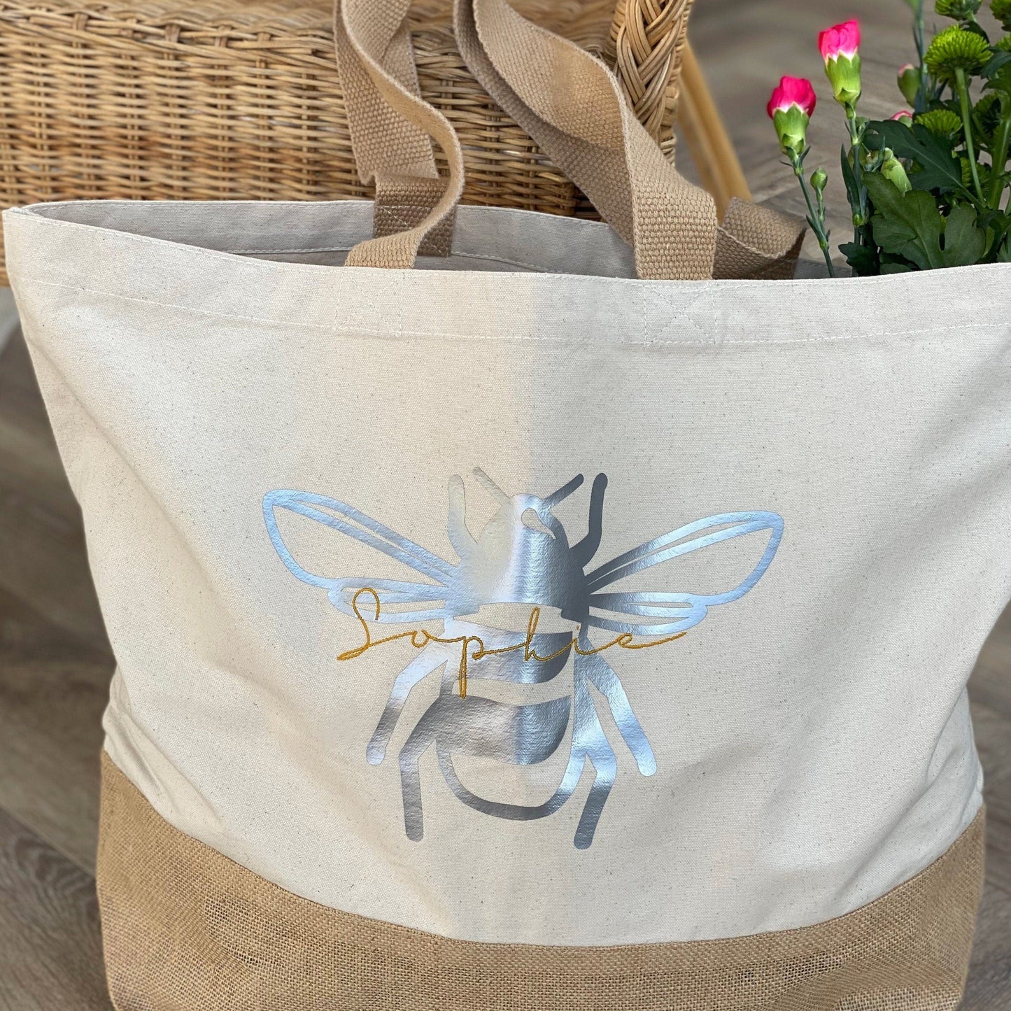 Personalised Name and Bee Bag