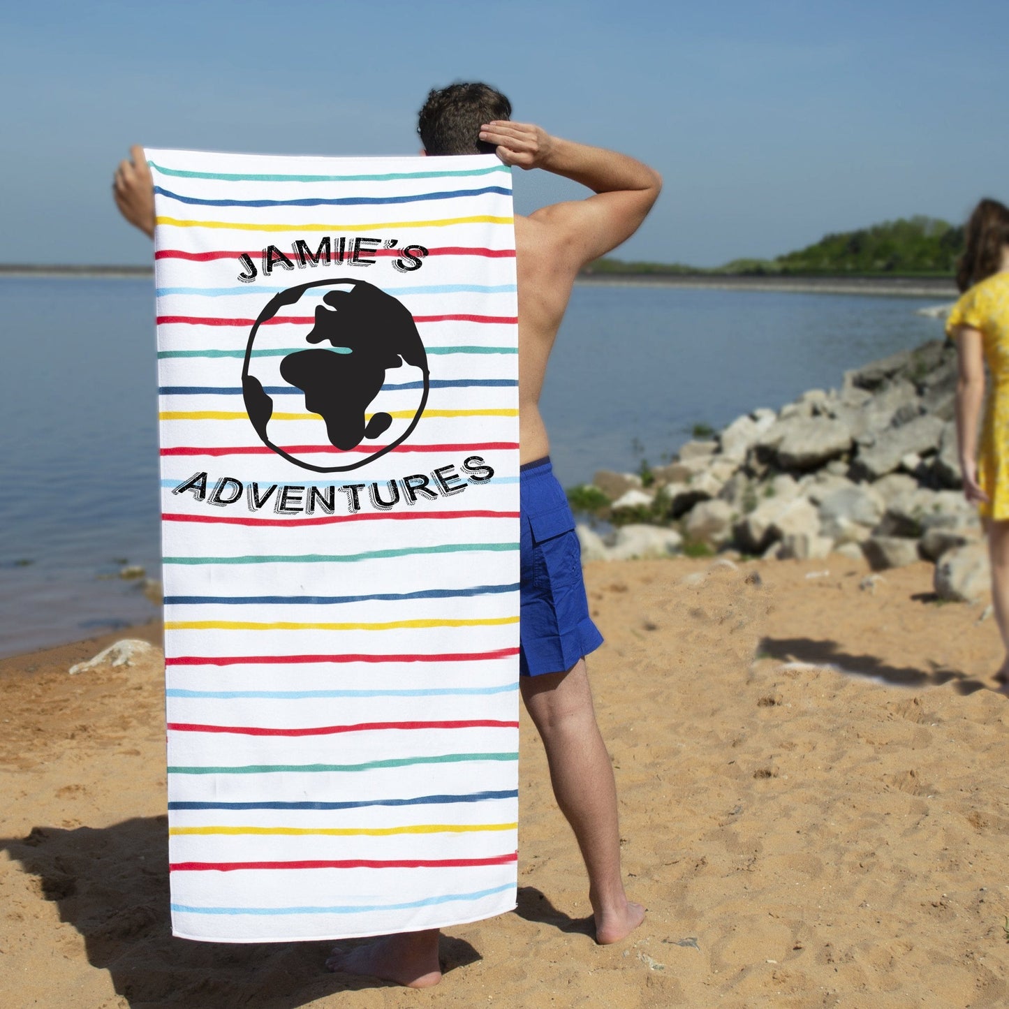 Personalised Travel Adventure Beach Towel, Beach Towel, - ALPHS