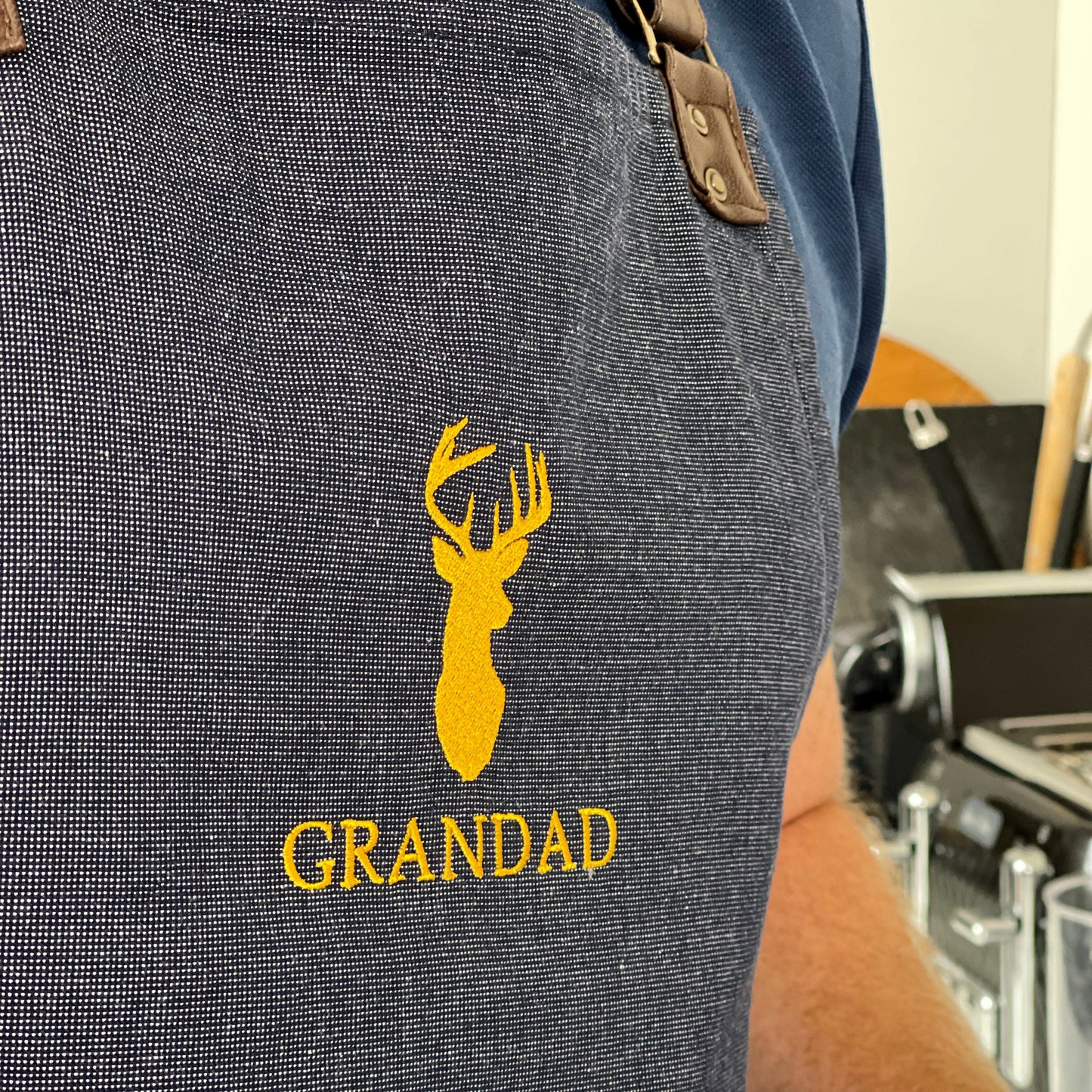 Embroidered Stag Apron