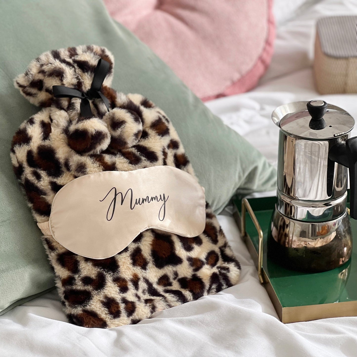 Personalised Leopard Print Hot Water Bottle