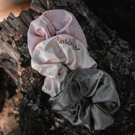 Personalised Silky Christmas Hair Scrunchie