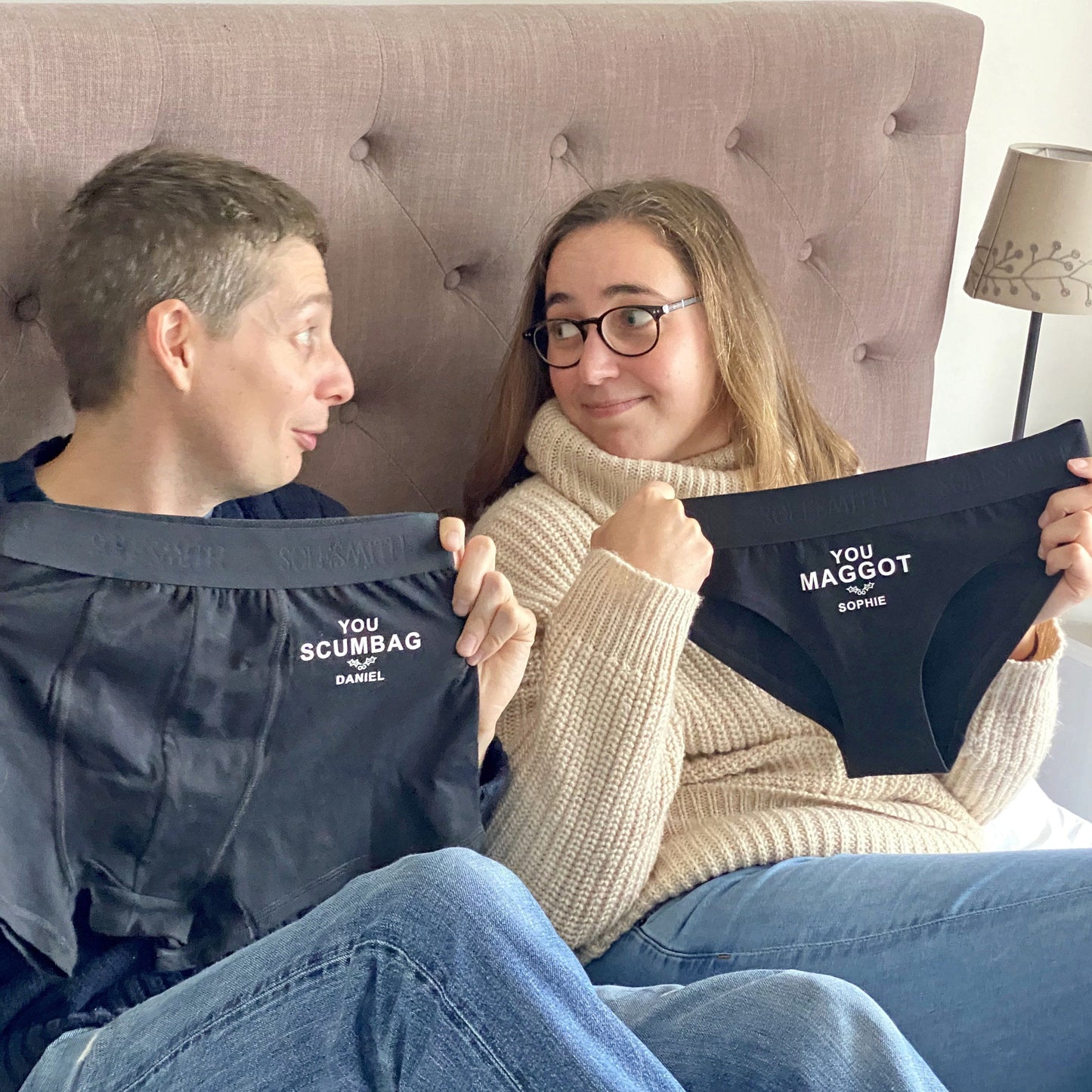 Personalised Anti Couple's Christmas Underwear