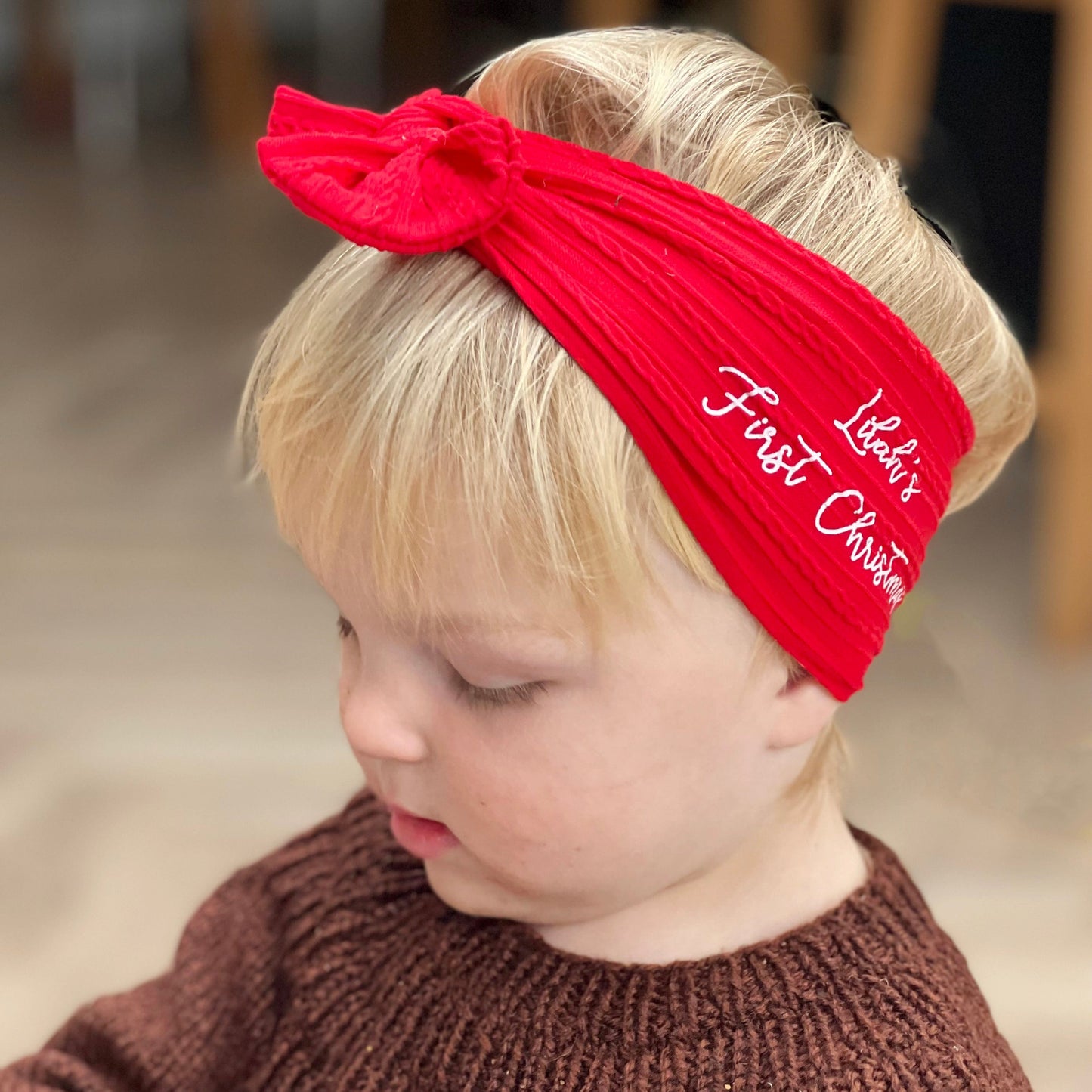 First Christmas Personalised Baby Headband