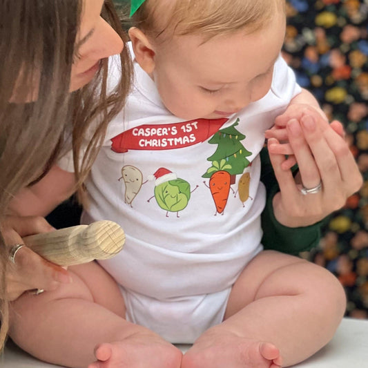 Christmas Dinner Scene Personalised Babygrow
