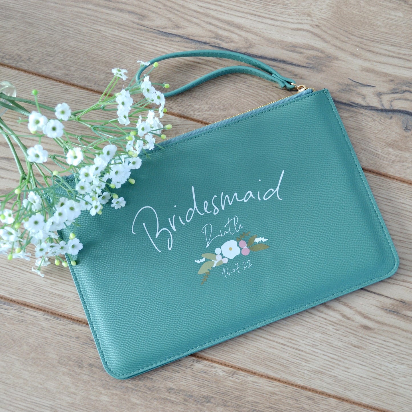 Personalised Bridesmaid Gift Clutch Bag