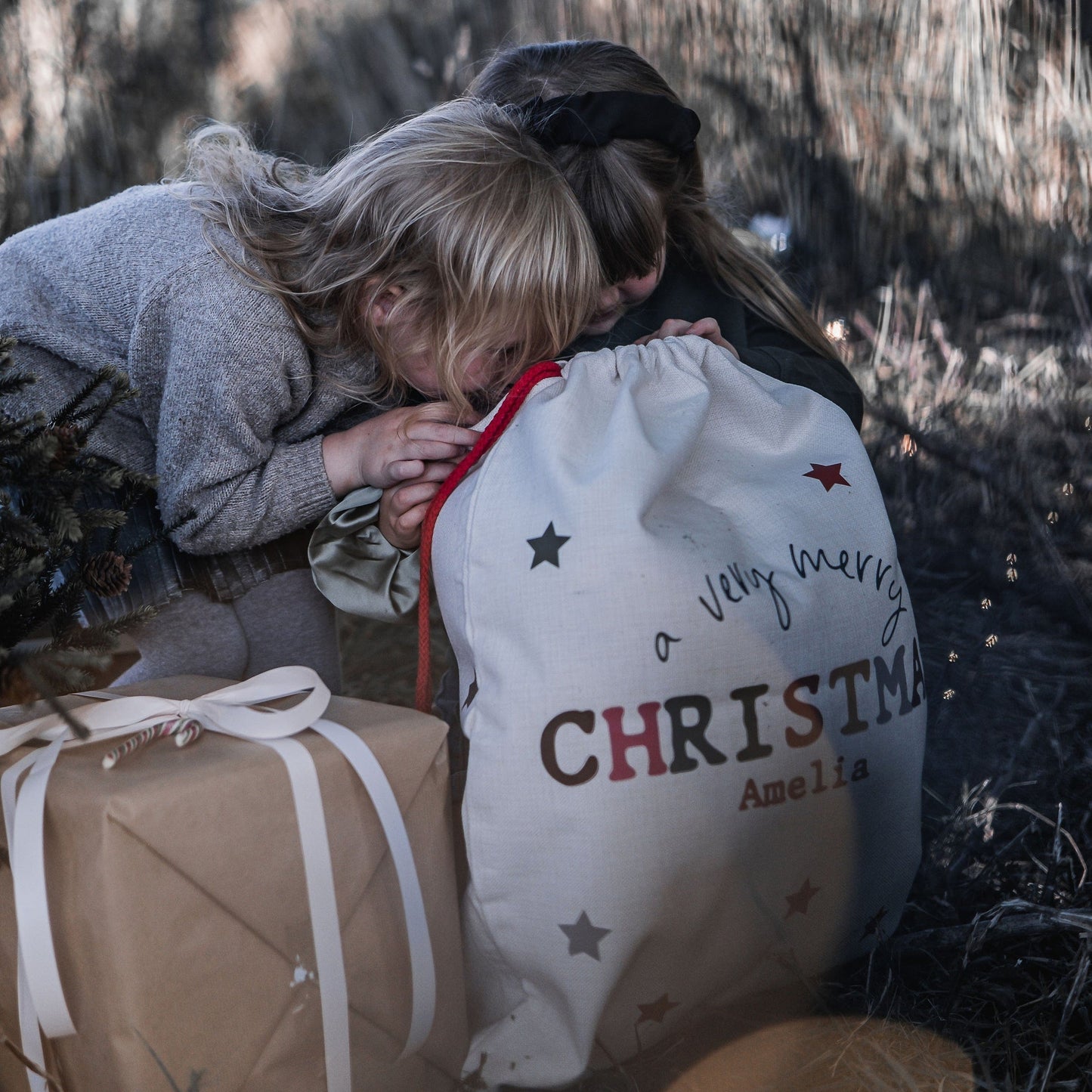 Colourful Christmas Personalised Sack