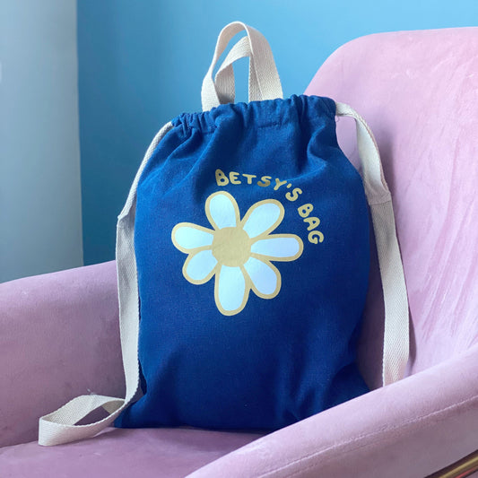 Personalised Daisy Drawstring Bag
