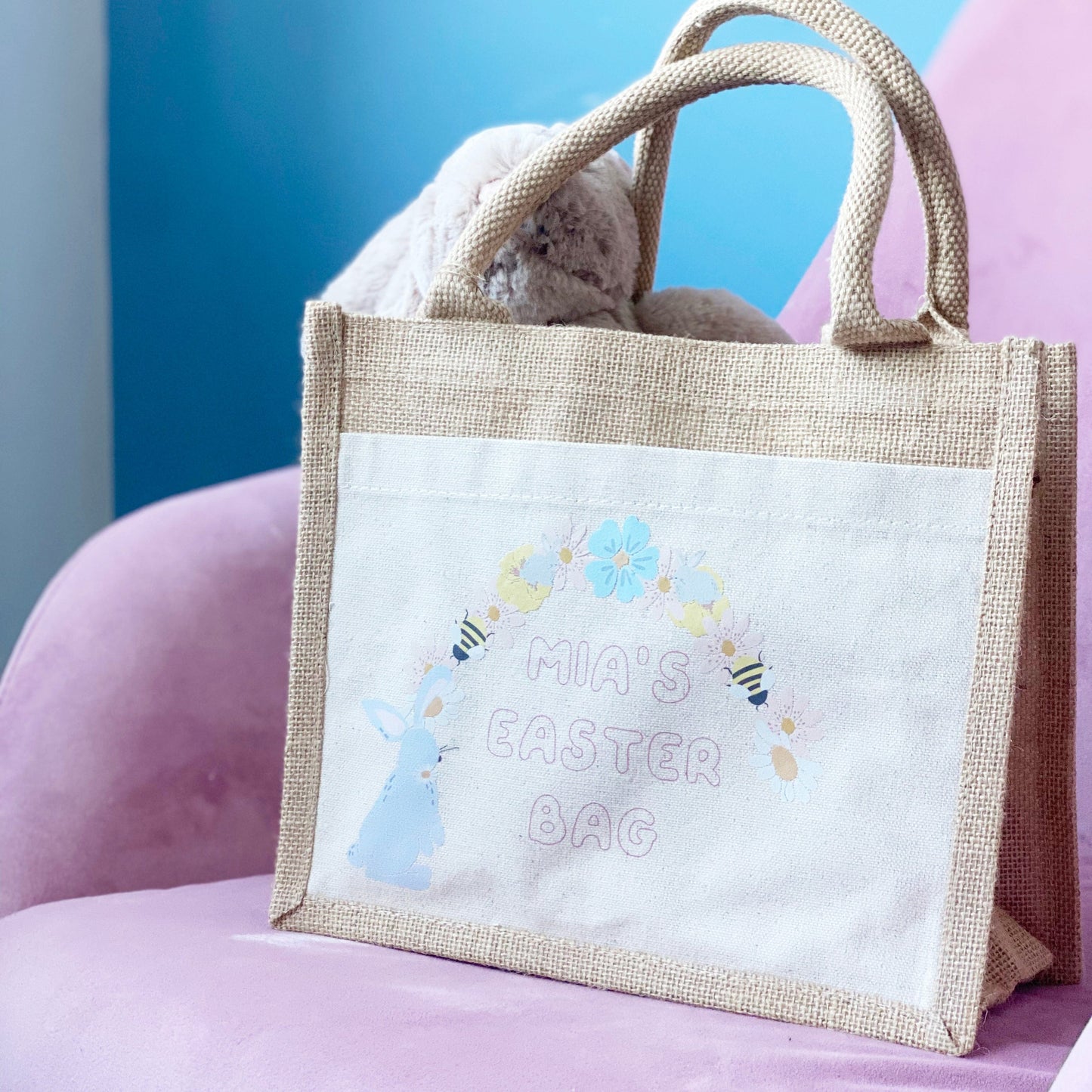 Floral Easter Egg Personalised Bag