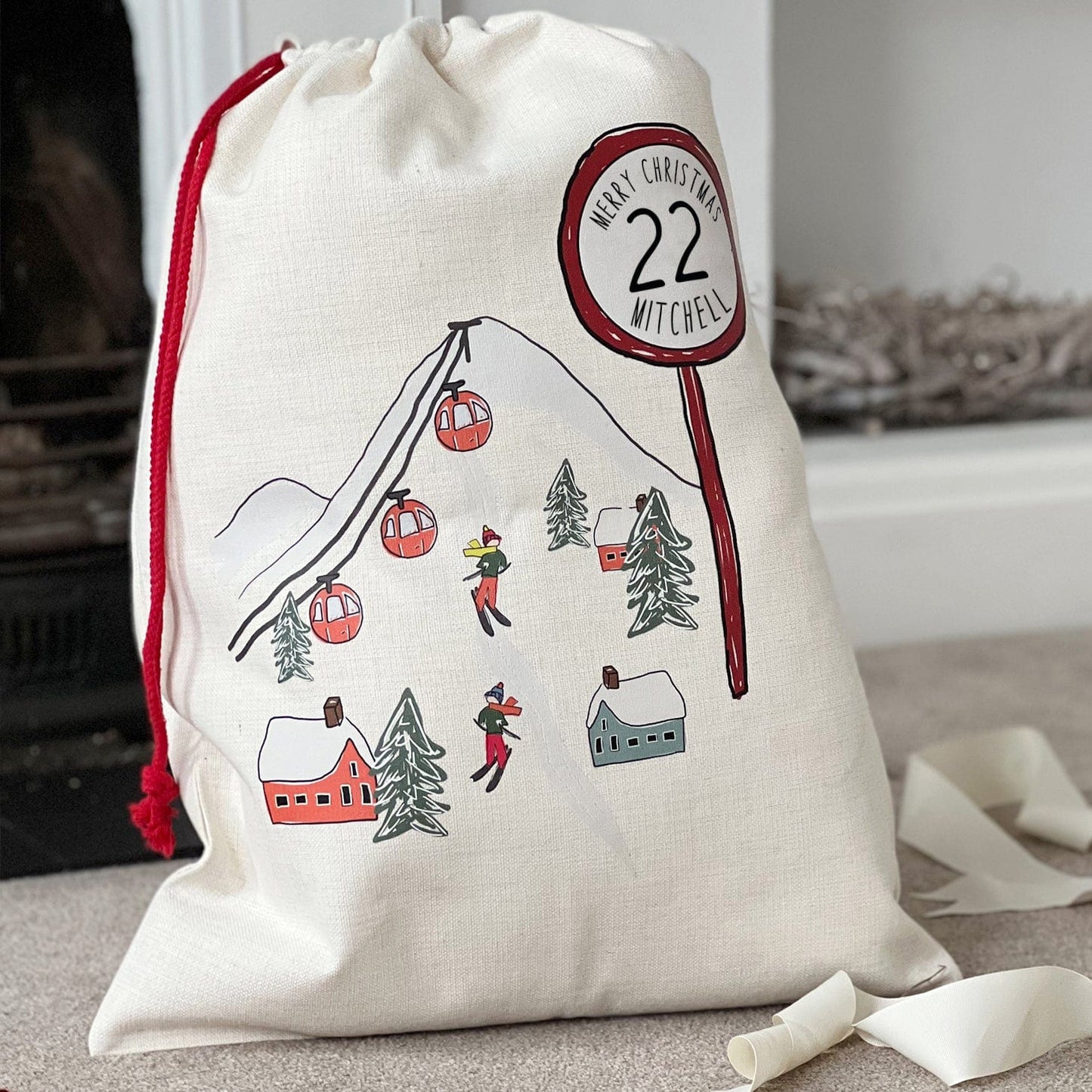 Ski Scene Personalised Sack
