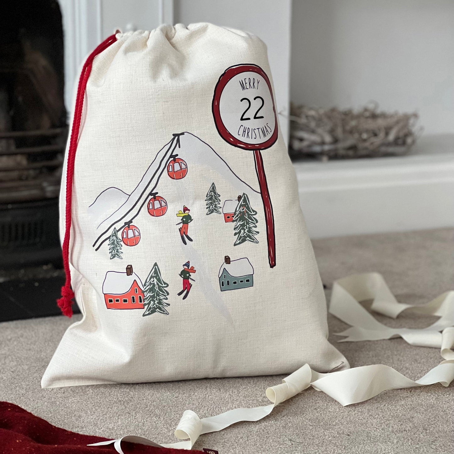 Ski Scene Personalised Sack