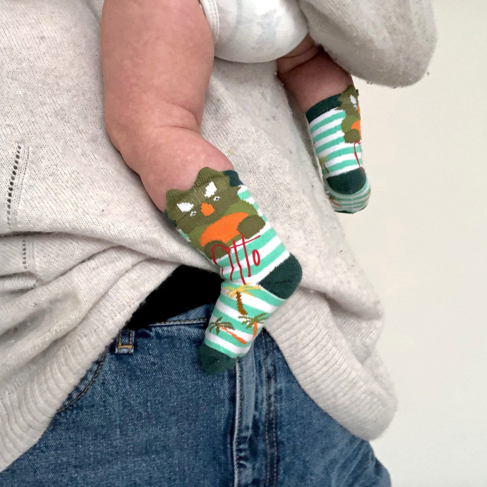 Personalised Dinosaur Baby Socks, socks, - ALPHS 