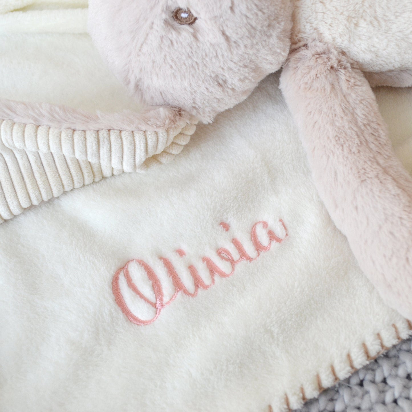 Personalised Bunny and Baby Blanket