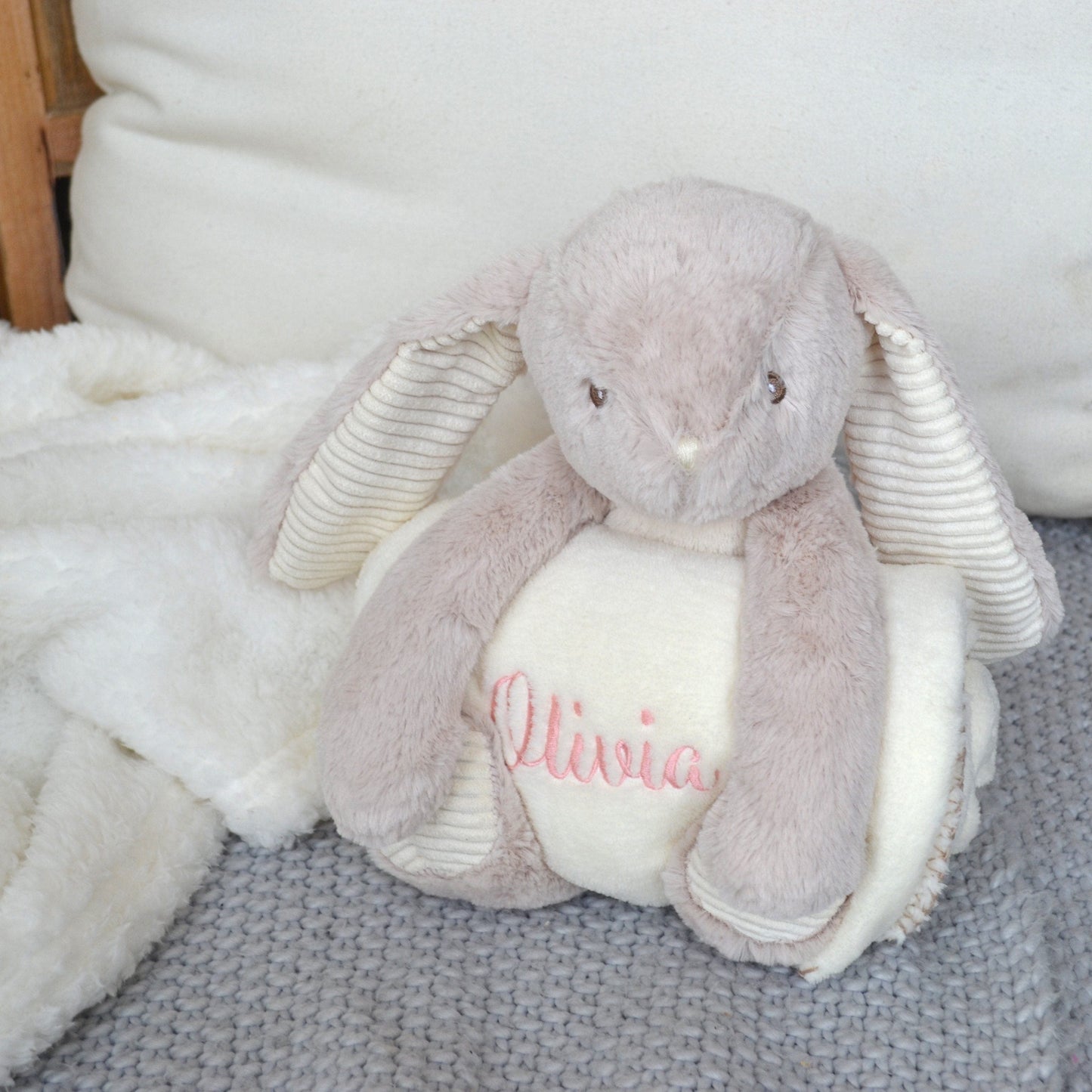 Personalised Bunny and Baby Blanket