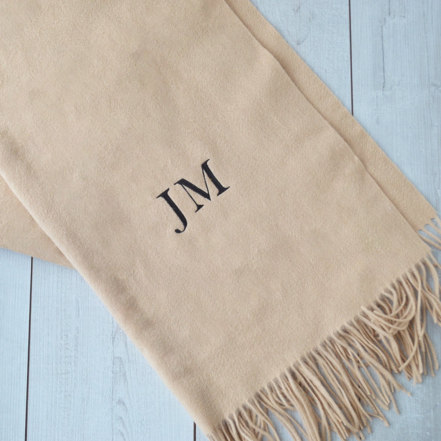 Embroidered Lambswool Blanket Scarf